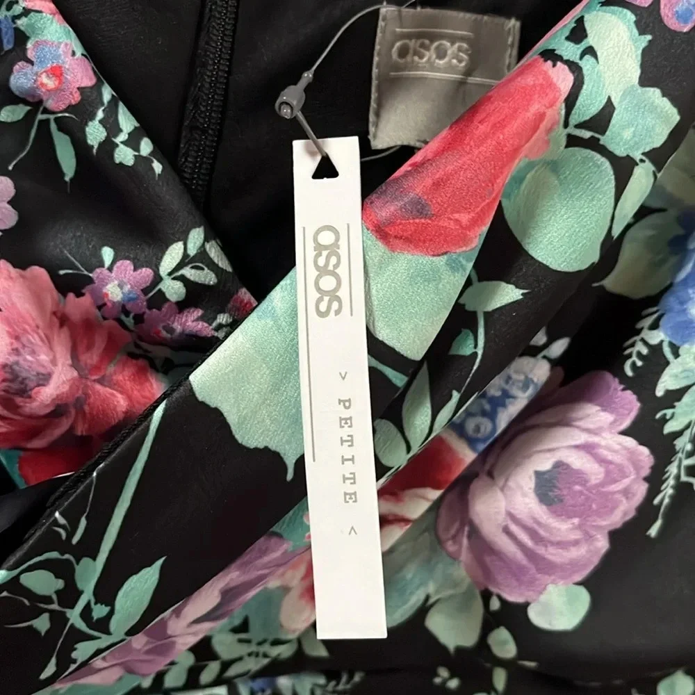 NWT ASOS DESIGN mixed floral and polka dot midi dress size 10 Petite 10P